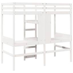 Berkfield Home Loft Bed Frame without Mattress White 75x190cm Solid Wood Pine - Size: 75x190 cm - thumbnail 7