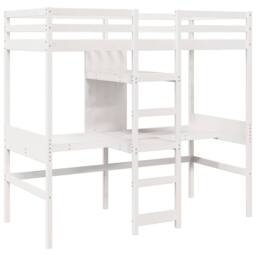 Berkfield Home Loft Bed Frame without Mattress White 75x190cm Solid Wood Pine - Size: 75x190 cm - thumbnail 1