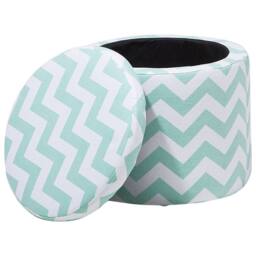 Wyld and Coco Round Storage Stool - Mint Green Chevron - thumbnail 4