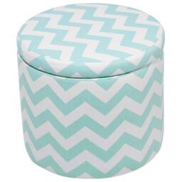 Wyld and Coco Round Storage Stool - Mint Green Chevron - thumbnail 5