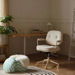 Wyld and Coco Round Storage Stool - Mint Green Chevron