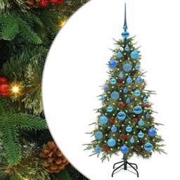 Berkfield Home Elegant Artificial Hinged Christmas Tree Green 120 cm PE & PVC - thumbnail 3