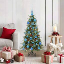 Berkfield Home Elegant Artificial Hinged Christmas Tree Green 120 cm PE & PVC - thumbnail 2