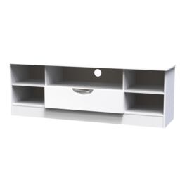 Ready Assembled 2 U Holborn Wide 1 Drawer TV & Media Unit (Ready Assembled) in White - Size: Large - thumbnail 4