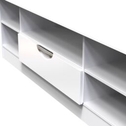 Ready Assembled 2 U Holborn Wide 1 Drawer TV & Media Unit (Ready Assembled) in White - Size: Large - thumbnail 5