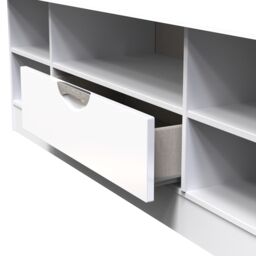 Ready Assembled 2 U Holborn Wide 1 Drawer TV & Media Unit (Ready Assembled) in White - Size: Large - thumbnail 6