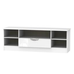 Ready Assembled 2 U Holborn Wide 1 Drawer TV & Media Unit (Ready Assembled) in White - Size: Large - thumbnail 7