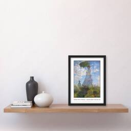 "Artery8 Claude Monet Woman With Parasol Madame Monet & Son Framed Art Print in Blue - Size: W12"" x H16""" - thumbnail 4