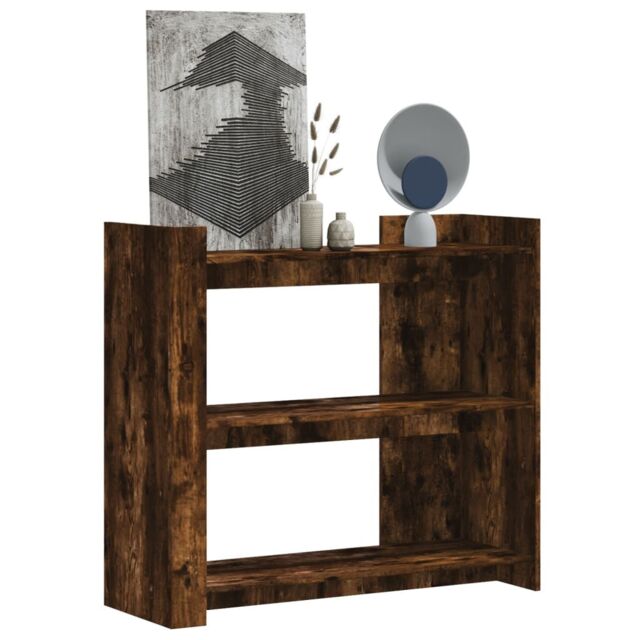 Berkfield Home Console Table Smoked Oak 100x35x90 cm Engineered Wood in Brown - Size: 100 x 35 x 90 cm - image 1