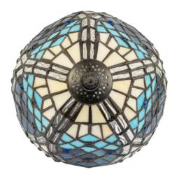 Happy Homewares Handmade Beaded Coloured Stained Glass Tiffany Table Lamp in Blue - Size: 8 inches - thumbnail 3