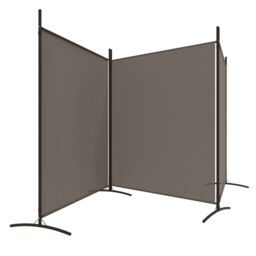 Berkfield Home 3-Panel Room Divider Anthracite 525x180 cm Fabric in Black - thumbnail 5