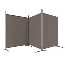 Berkfield Home 3-Panel Room Divider Anthracite 525x180 cm Fabric in Black - thumbnail 4