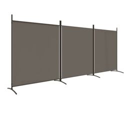 Berkfield Home 3-Panel Room Divider Anthracite 525x180 cm Fabric in Black - thumbnail 2