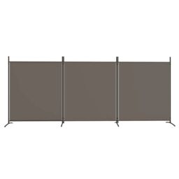Berkfield Home 3-Panel Room Divider Anthracite 525x180 cm Fabric in Black - thumbnail 3