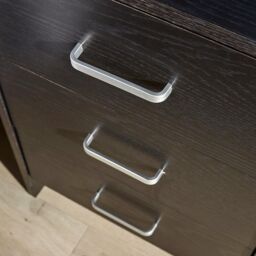 Home Source Stratford Chest of 3 Drawers Bedside Bedroom Storage Organiser in Black - thumbnail 2