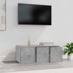 Berkfield Home TV Cabinet Concrete Grey 80x34x30 cm Engineered Wood - Size: 80 x 34 x 30 cm - thumbnail 3
