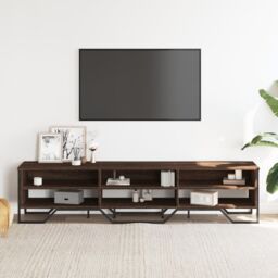 Berkfield Home TV Cabinet Brown Oak 180x34x41 cm Engineered Wood - Size: 180 x 34 x 41 cm - thumbnail 3