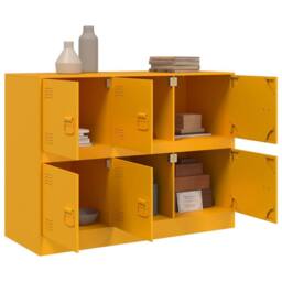 Berkfield Home Sideboard Mustard Yellow 99x39x73 cm Steel - Size: 99 x 39 x 73 cm - thumbnail 5