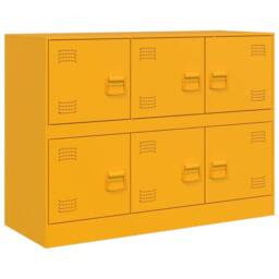 Berkfield Home Sideboard Mustard Yellow 99x39x73 cm Steel - Size: 99 x 39 x 73 cm