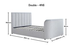 Time4sleep Lucille Upholstered TV Bed Mid Grey - Bed Frame Only - Size: Double - thumbnail 5