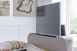 Time4sleep Lucille Upholstered TV Bed Mid Grey - Bed Frame Only - Size: Double - thumbnail 4