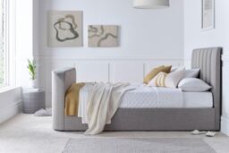 Time4sleep Lucille Upholstered TV Bed Mid Grey - Bed Frame Only - Size: Double - thumbnail 2