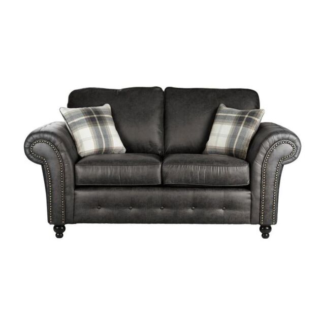 LUXURY LIFE Oakley Suede Fabric 2 Seater Sofa in Charcoal - image 1