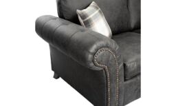 LUXURY LIFE Oakley Suede Fabric 2 Seater Sofa in Charcoal - thumbnail 3