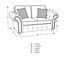 LUXURY LIFE Oakley Suede Fabric 2 Seater Sofa in Charcoal - thumbnail 5