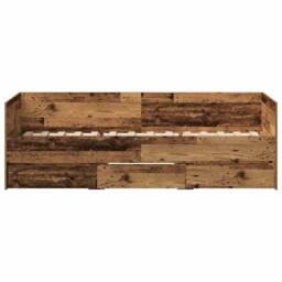 Berkfield Home Daybed Old Wood Engineered Wood 90 x 190 cm Sturdy Daybed in Brown - thumbnail 5
