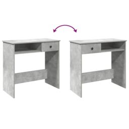 Berkfield Home Desk Concrete Grey 80x40x75 cm Engineered Wood - Size: 80 x 40 x 75 cm - thumbnail 8