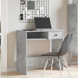 Berkfield Home Desk Concrete Grey 80x40x75 cm Engineered Wood - Size: 80 x 40 x 75 cm - thumbnail 3