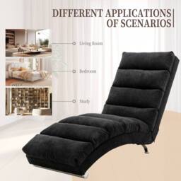 Direct Wicker Fabric Chaise Lounge Sofa with Gentle Vibration Feature & Pocket in Black - Size: 1 Pack - thumbnail 7