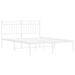 Berkfield Home Metal Bed Frame with Headboard White 140x200 cm - thumbnail 4