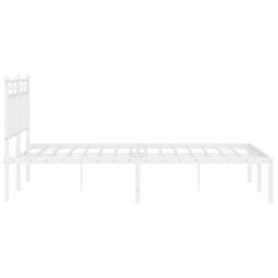 Berkfield Home Metal Bed Frame with Headboard White 140x200 cm - thumbnail 6