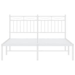 Berkfield Home Metal Bed Frame with Headboard White 140x200 cm - thumbnail 5