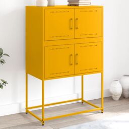 Berkfield Home Sideboard Mustard Yellow 68.5x38.5x107 cm Steel