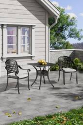 Garden Sanctuary Black 2-Seater Cast Aluminum Garden Dining Set - thumbnail 1