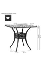Garden Sanctuary Black 2-Seater Cast Aluminum Garden Dining Set - thumbnail 5