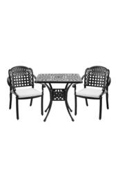Garden Sanctuary Black 2-Seater Cast Aluminum Garden Dining Set - thumbnail 3