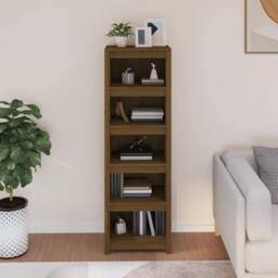 Berkfield Home Beautiful Book Cabinet Honey Brown 50x35x154 cm Solid Wood Pine - Size: 50 x 35 x 154 cm - thumbnail 1