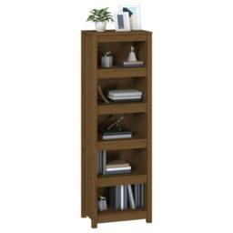 Berkfield Home Beautiful Book Cabinet Honey Brown 50x35x154 cm Solid Wood Pine - Size: 50 x 35 x 154 cm - thumbnail 4