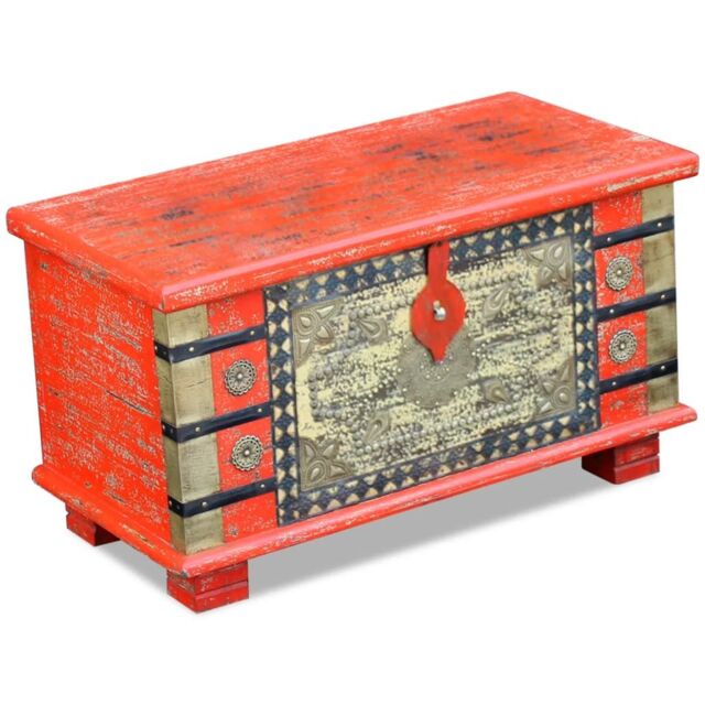 Berkfield Home Storage Chest Red Mango Wood 80x40x45 cm - Size: 80 x 40 x 45 cm - image 1