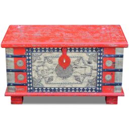 Berkfield Home Storage Chest Red Mango Wood 80x40x45 cm - Size: 80 x 40 x 45 cm - thumbnail 5