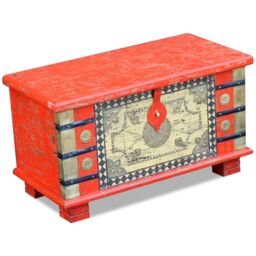 Berkfield Home Storage Chest Red Mango Wood 80x40x45 cm - Size: 80 x 40 x 45 cm - thumbnail 3