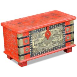 Berkfield Home Storage Chest Red Mango Wood 80x40x45 cm - Size: 80 x 40 x 45 cm