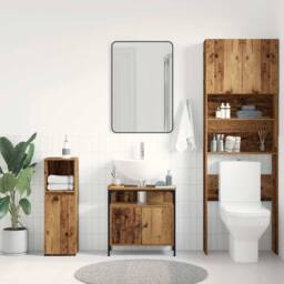 Berkfield Home Decorative Bathroom Sink Cabinet Old Wood 60x30x60 cm Engineered Wood in Brown - Size: 60 x 30 x 60 cm - thumbnail 1