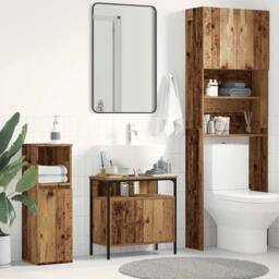 Berkfield Home Decorative Bathroom Sink Cabinet Old Wood 60x30x60 cm Engineered Wood in Brown - Size: 60 x 30 x 60 cm - thumbnail 2
