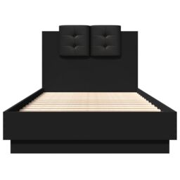Berkfield Home Bed Frame with LED without Mattress Black 75x190 cm Small Single - thumbnail 6