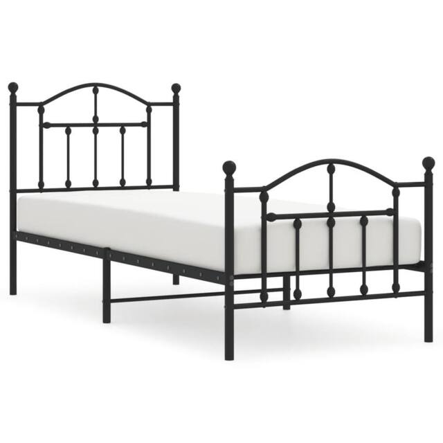 Berkfield Home Metal Bed Frame with Headboard & Footboard Black 80x200 cm - image 1